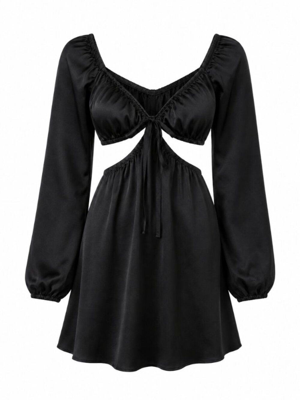 NWT Dynamite Black Cutout Long Sleeve Mini Dress Size XXS